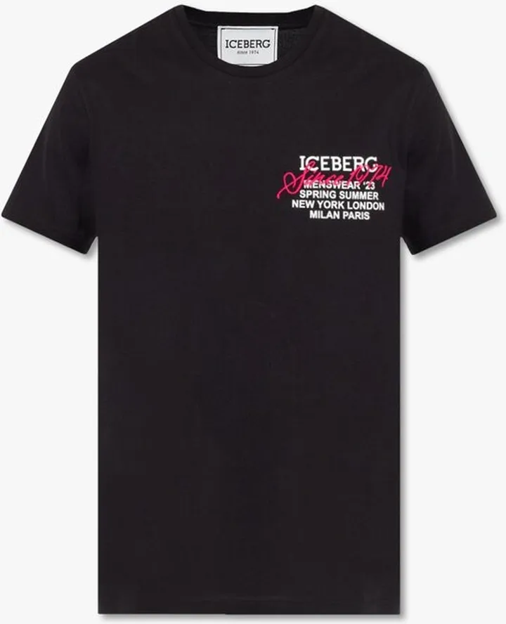 Iceberg Floral Logo Printed Creweneck T-Shirt