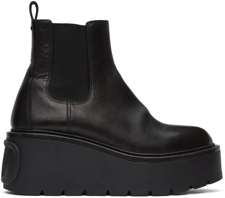 Valentino Garavani Black Valentino Garavani VLogo Platform Boots