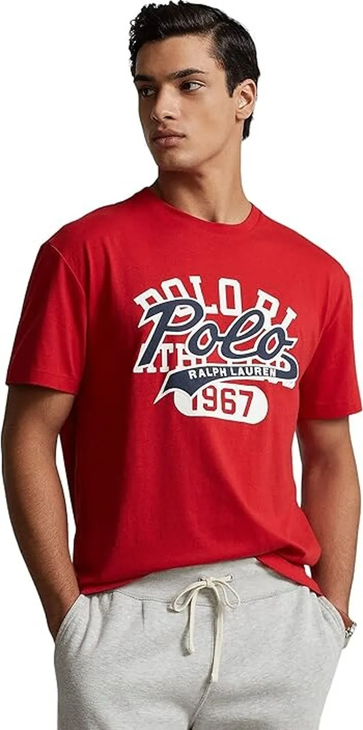 Polo Ralph Lauren Classic Fit Stacked-Logo Jersey T-Shirt (Red) Men's Clothing