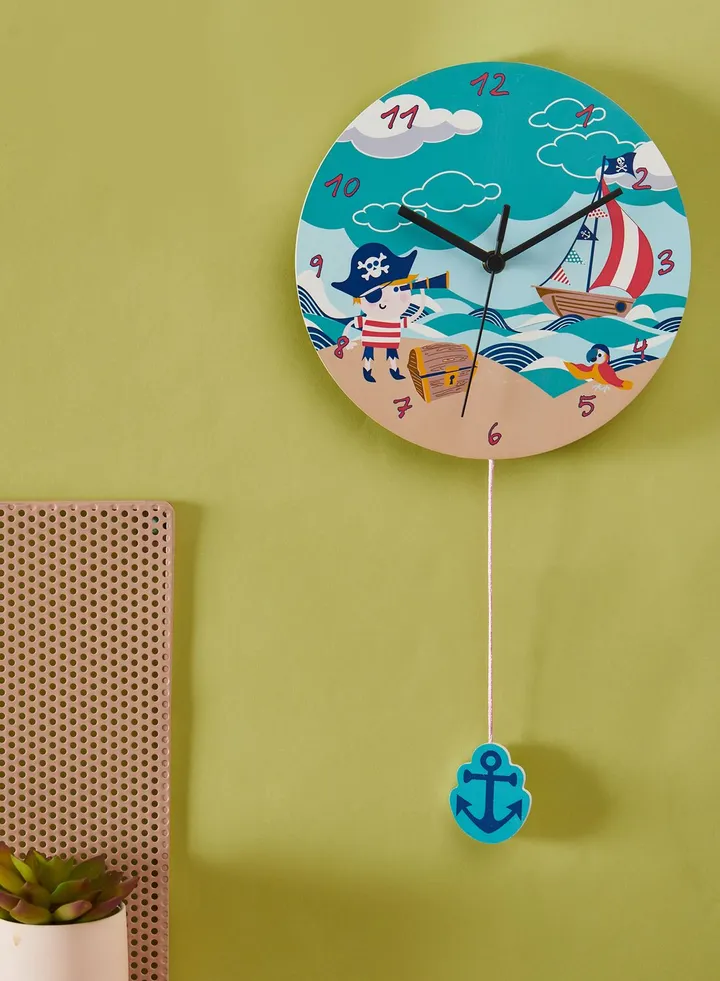 Kids Pirate Design Wall Clock