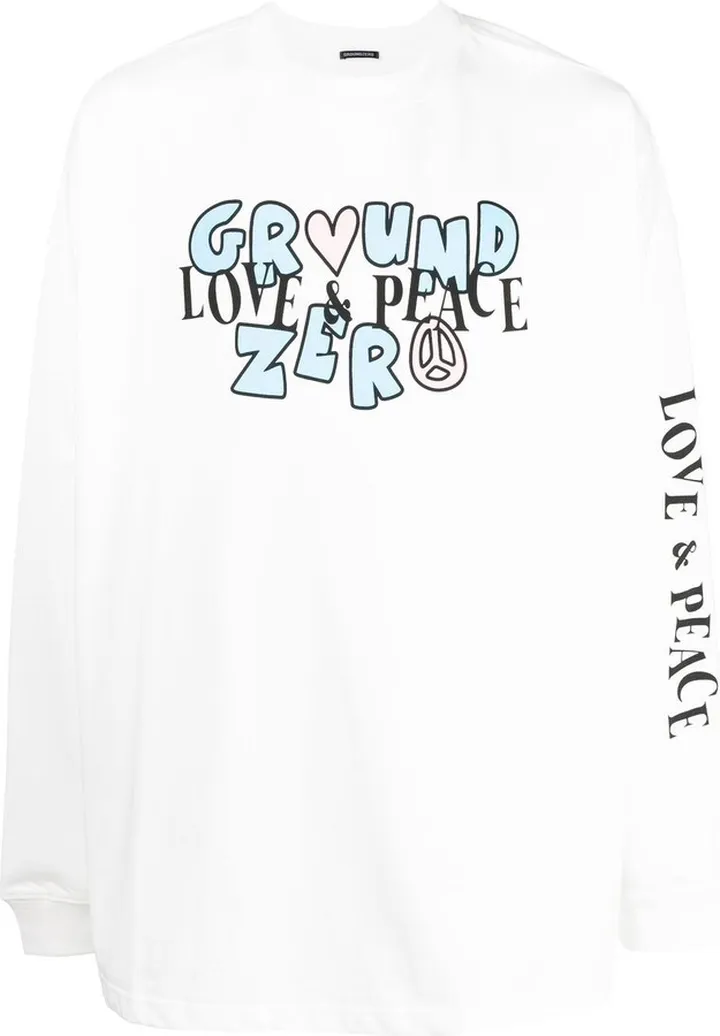 graphic-print long-sleeved T-shirt