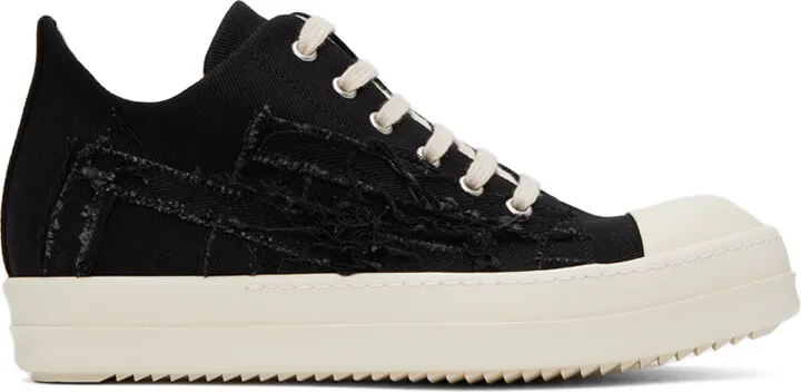 Rick Owens DRKSHDW Black Slashed Sneakers
