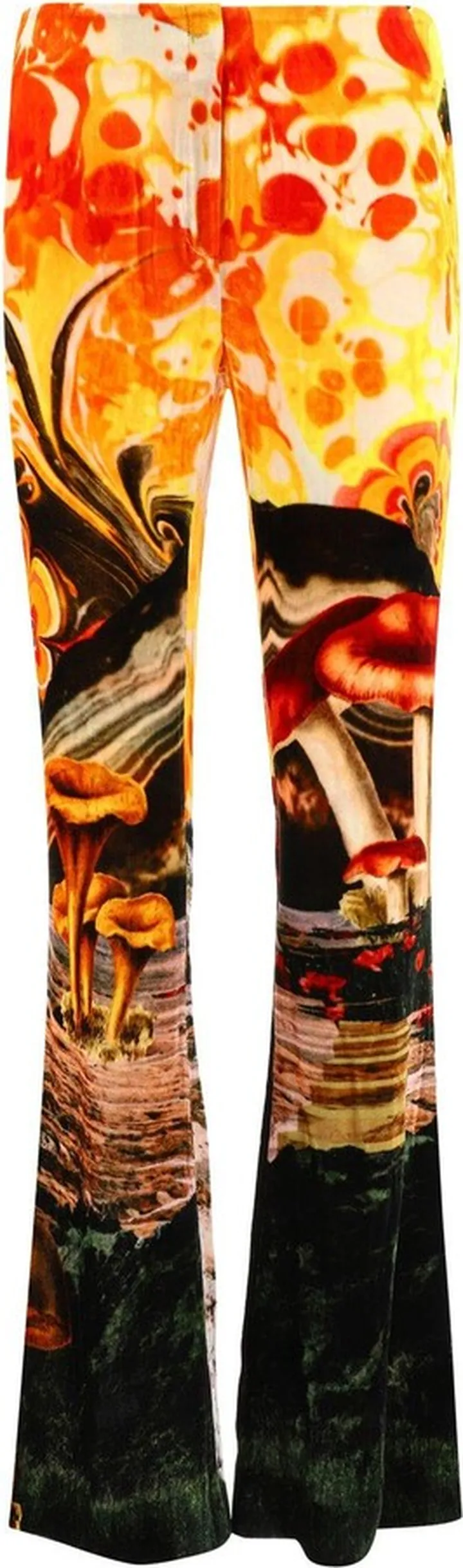 Graphic Printed High Waist Trousers