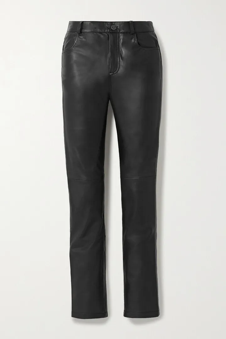 Deadwood - + Net Sustain Phoenix Leather Straight-leg Pants - Black