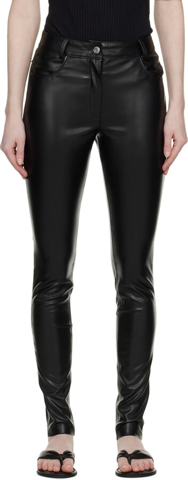Hugo Black Hisura Faux-Leather Pants