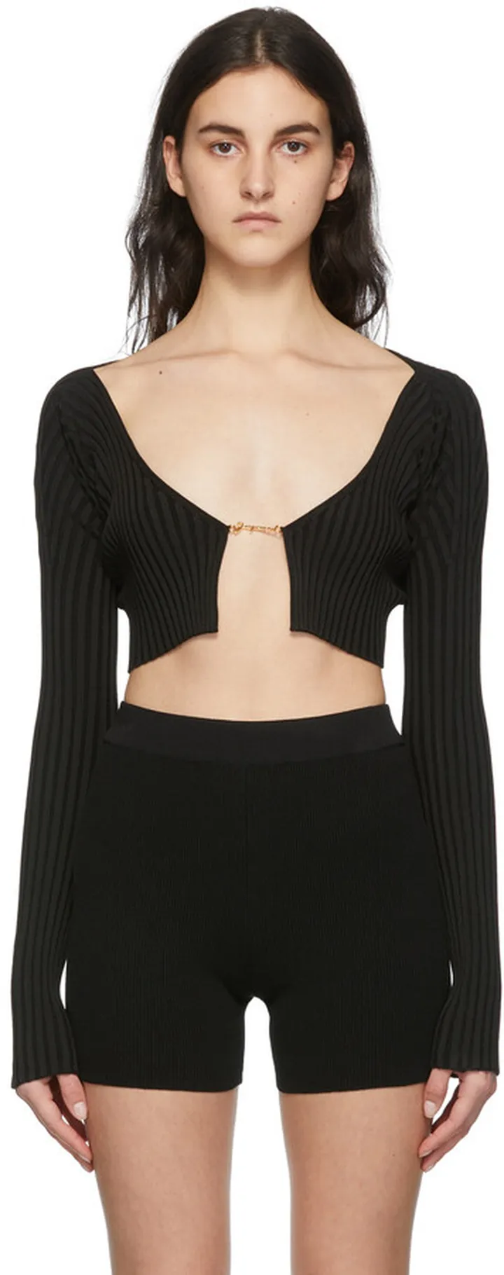 Jacquemus Black 'La Maille Pralù' Cardigan