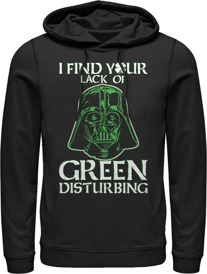 Men's Star Wars St. Patrick's Day Vader Lack of Clover Pull Over Hoodie - Black - Large
