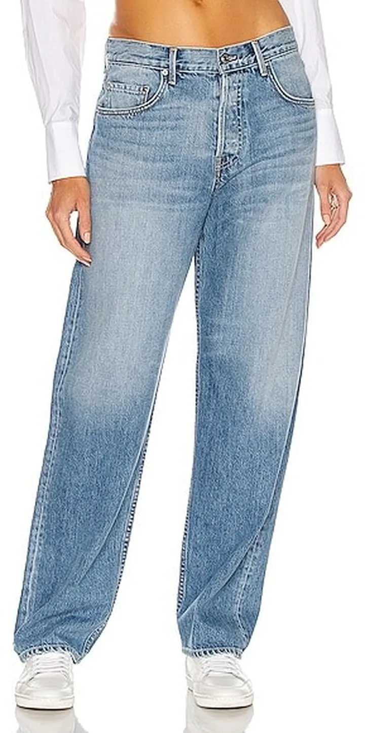 GRLFRND Bella Low Rise Boyfriend in Blue