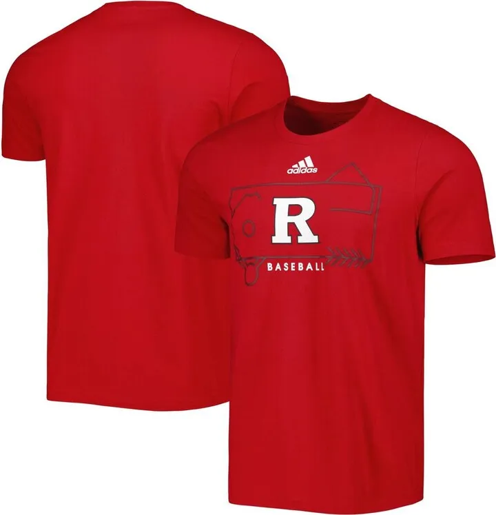 Men's adidas Scarlet Rutgers Scarlet Knights Locker Lines Baseball Fresh T-shirt