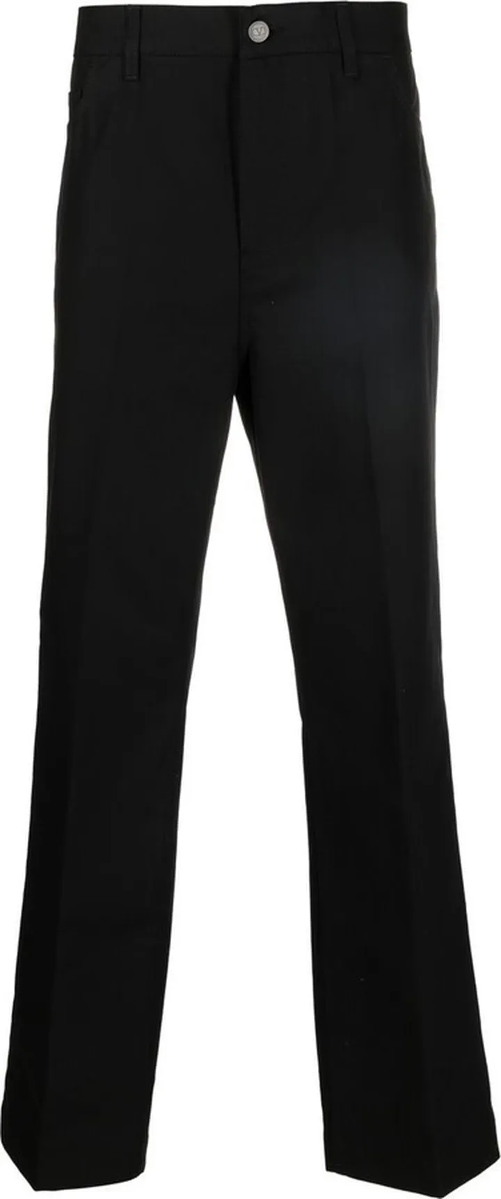 Wide-Leg Tonal-Stitch Trousers