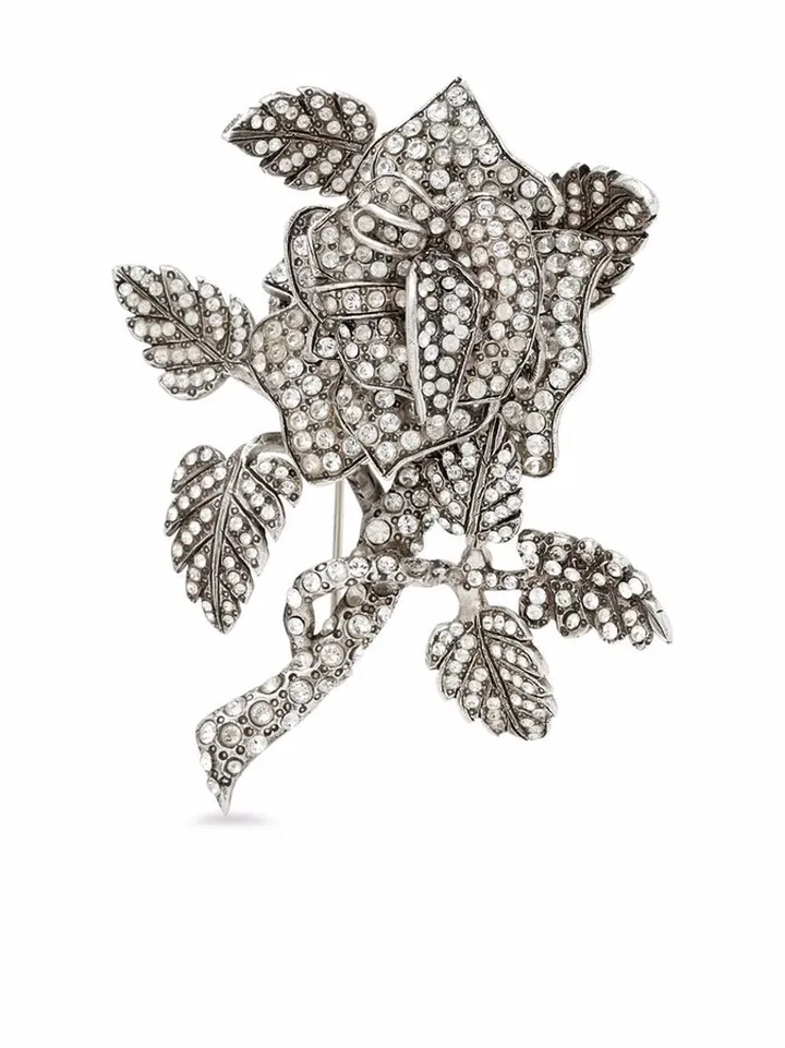 Strass Rose Brooch
