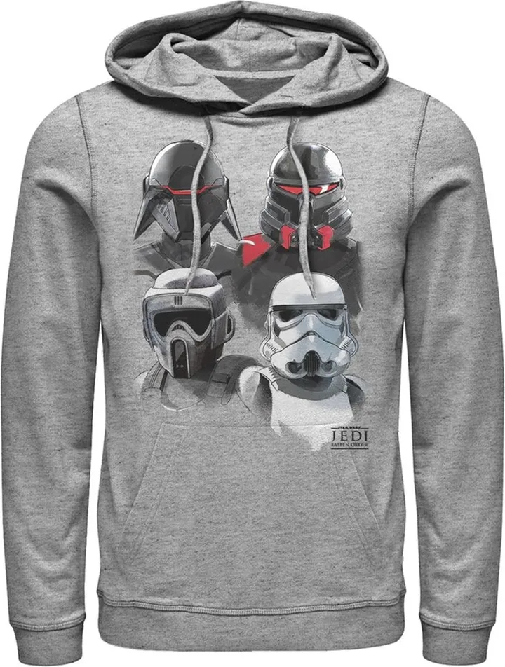 Men's Star Wars Jedi: Fallen Order Darth Vader's Inquisitor Squad Pull Over Hoodie - Athletic Heather - X Large