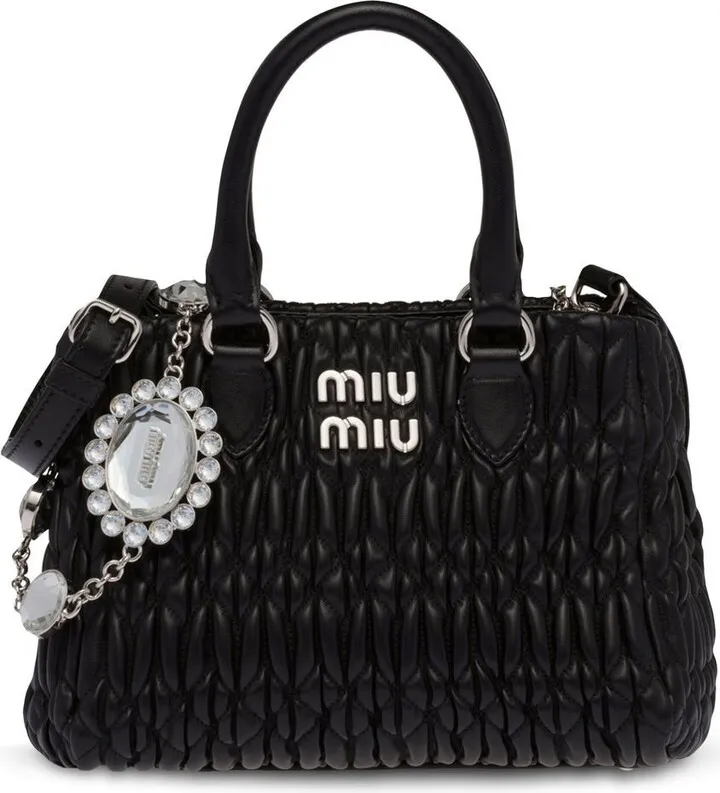 Crystal-Embellished Logo-Plaque Bag