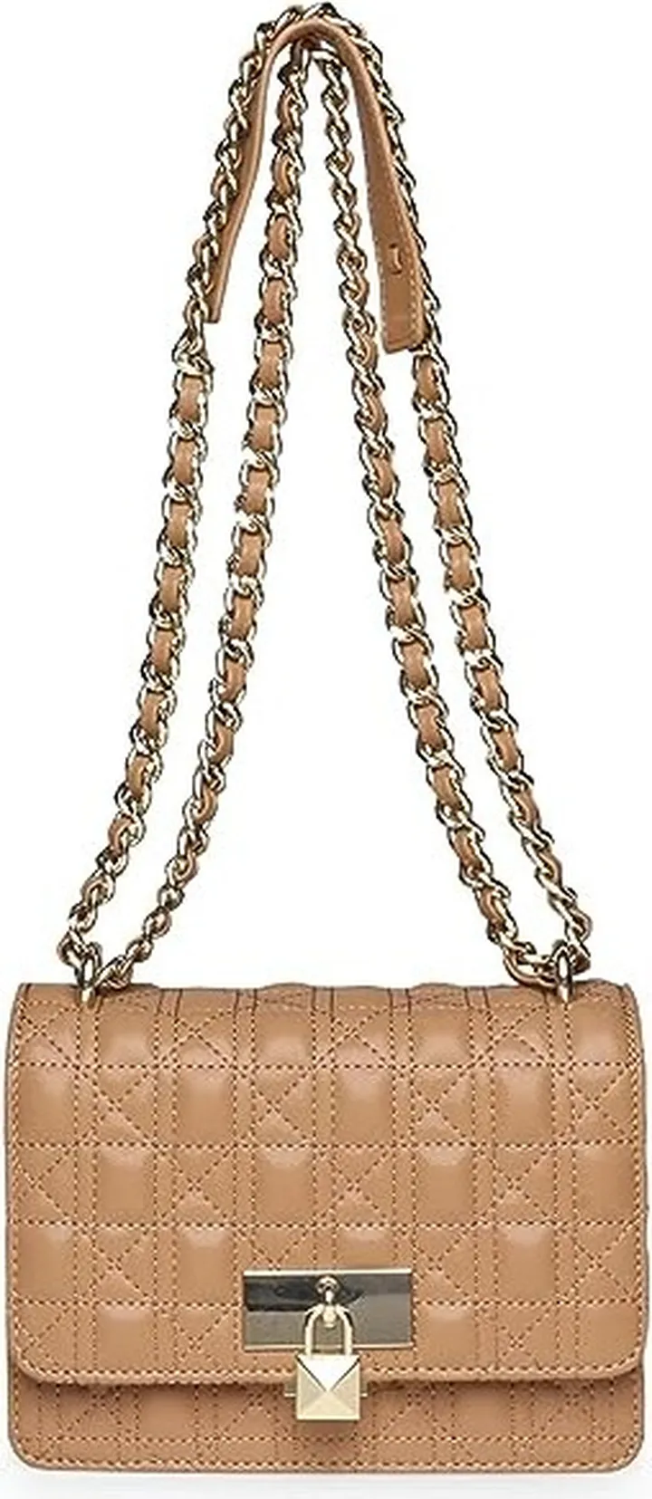 Steve Madden Amara-Q Quilted Convertible Shoulder Bag (Camel) Handbags