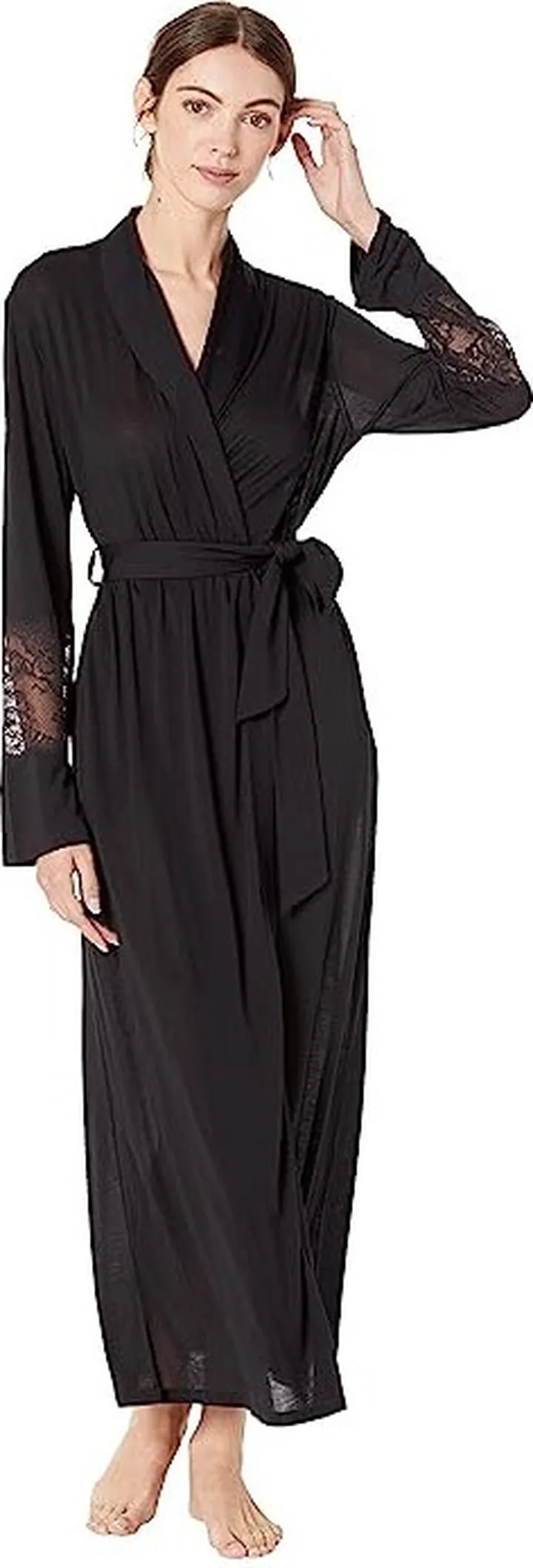 La Perla Brigitta Long Robe (Black) Women's Pajama