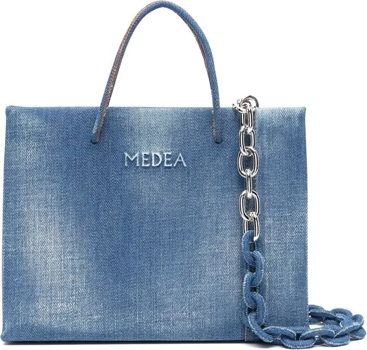 Washed Denim Tote Bag
