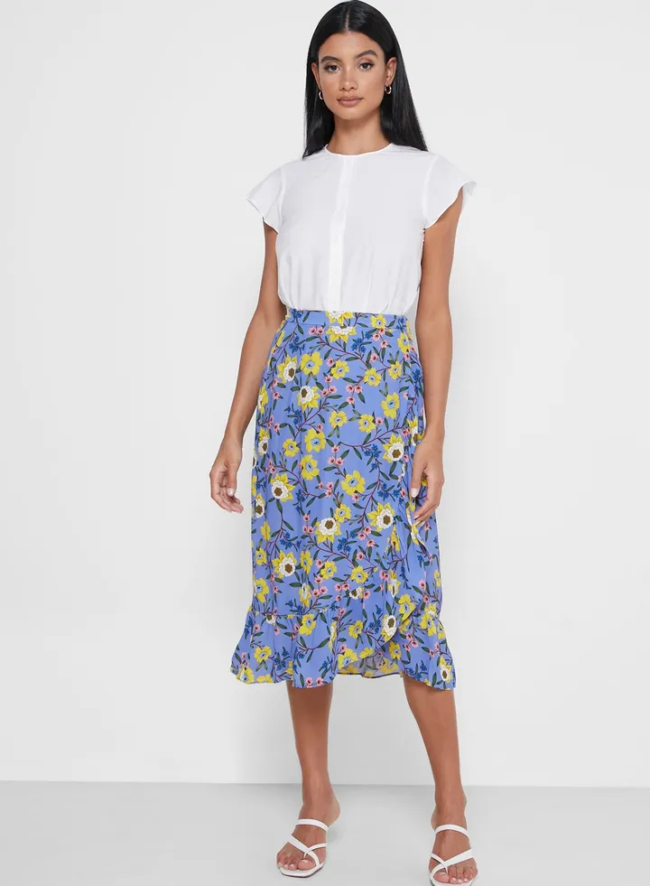 Printed Midi Skirt