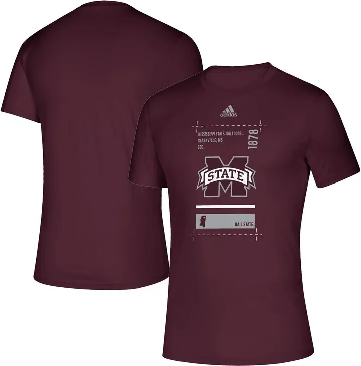 Men's adidas Maroon Mississippi State Bulldogs Hall Pass Aeroready Creator T-shirt