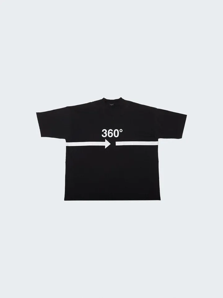 360 Print Oversized T-Shirt Black