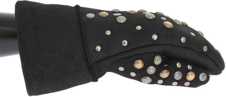 Dolce & Gabbana Wool Shearling Studded Men's Gloves