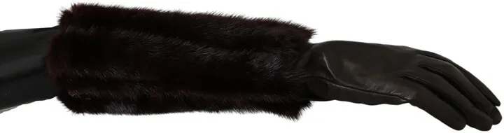 Dolce & Gabbana Mid Arm Length Leather Fur Women's Gloves