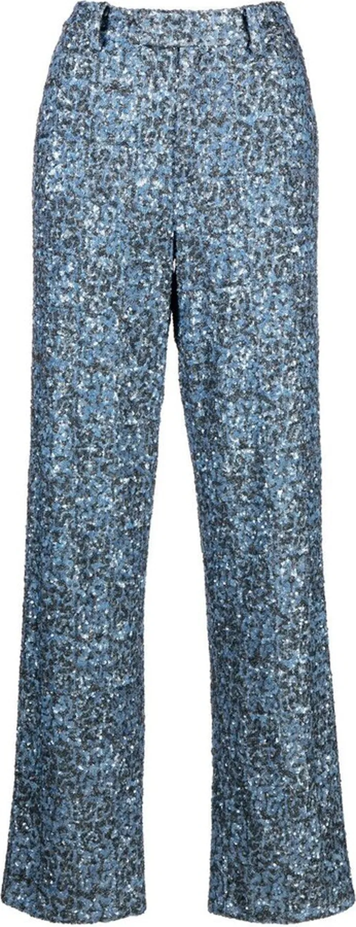 Sequin-Embellished Straight-Leg Trousers