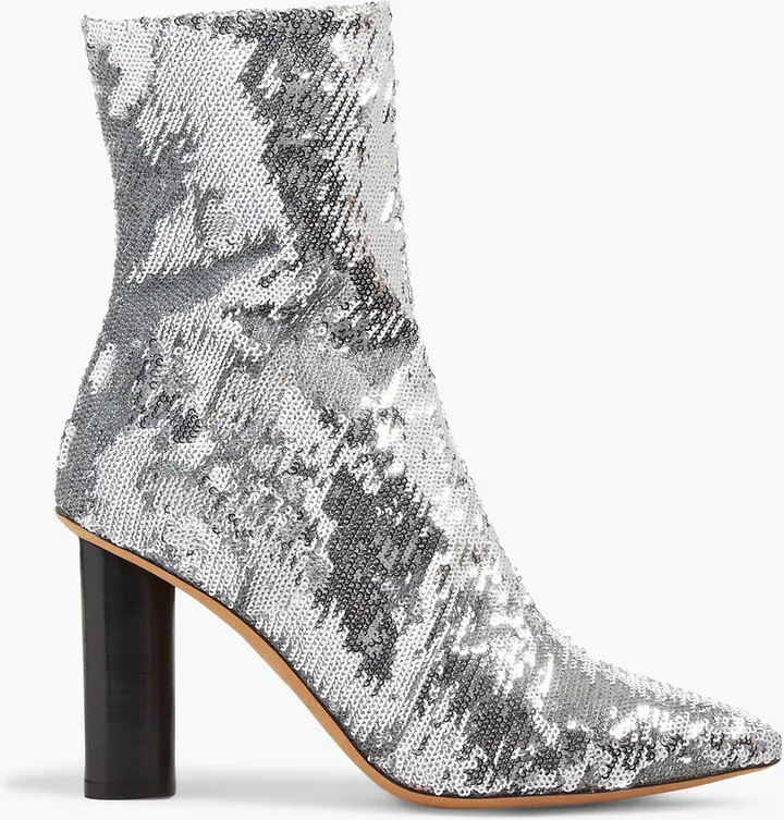 Abelin sequined mesh ankle boots