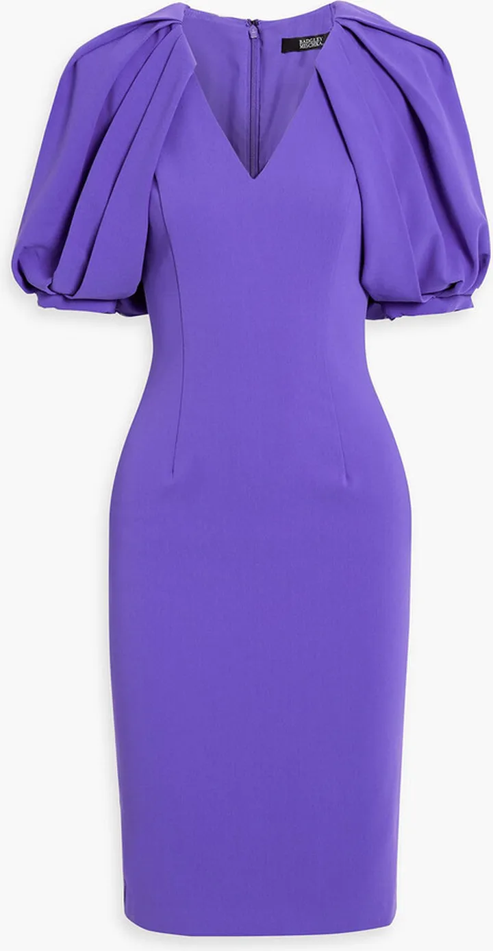 Gathered crepe mini dress