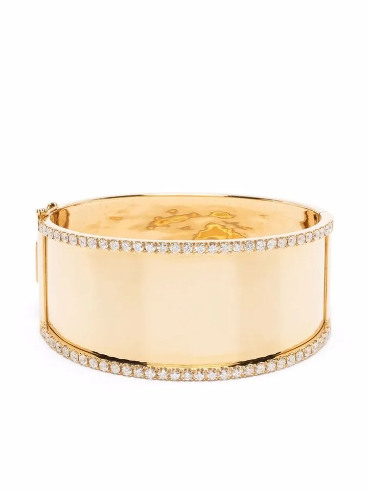 18kt yellow gold Jumbo Nameplate diamond bangle