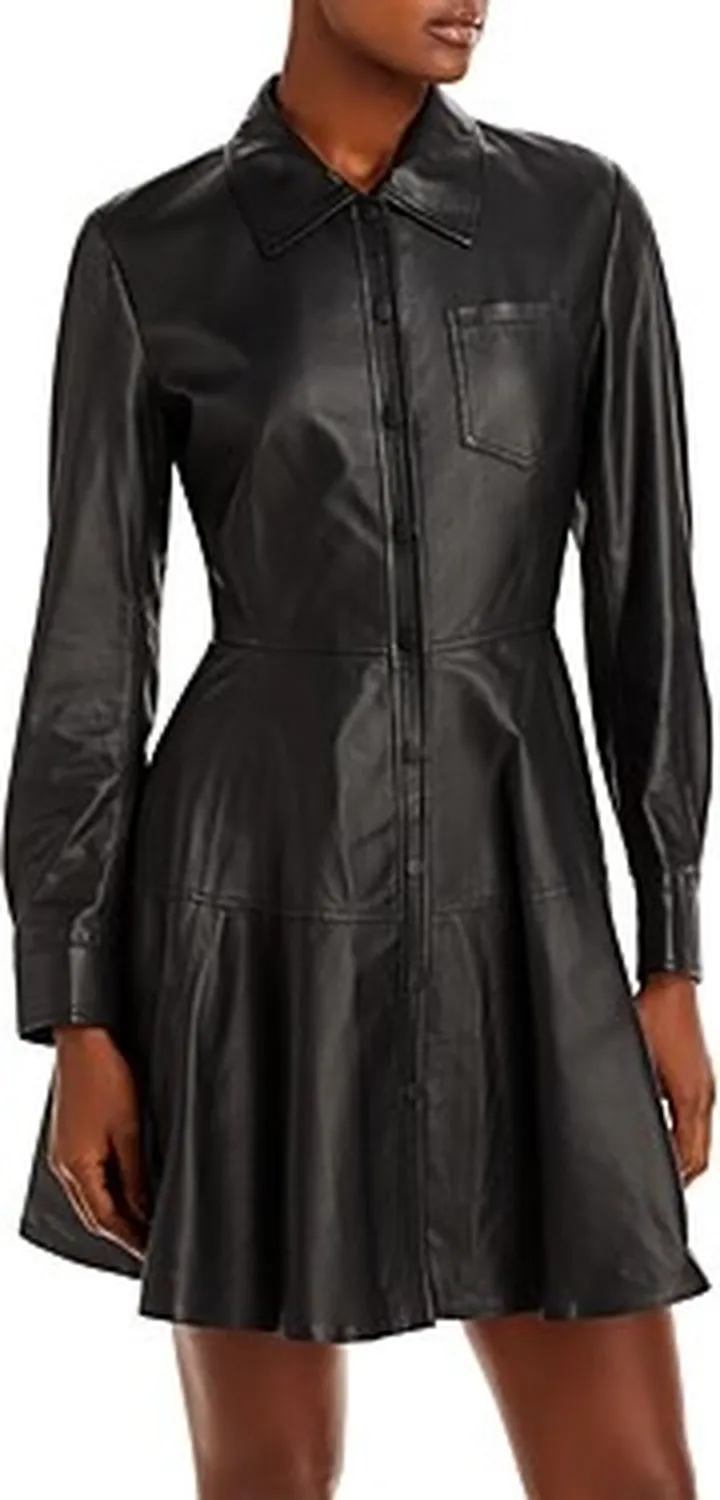 Jason Wu Collection Leather Fit-and-Flare Dress