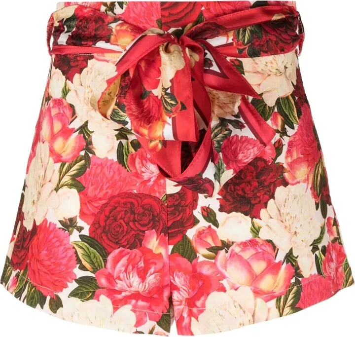 Wonderland floral-print shorts
