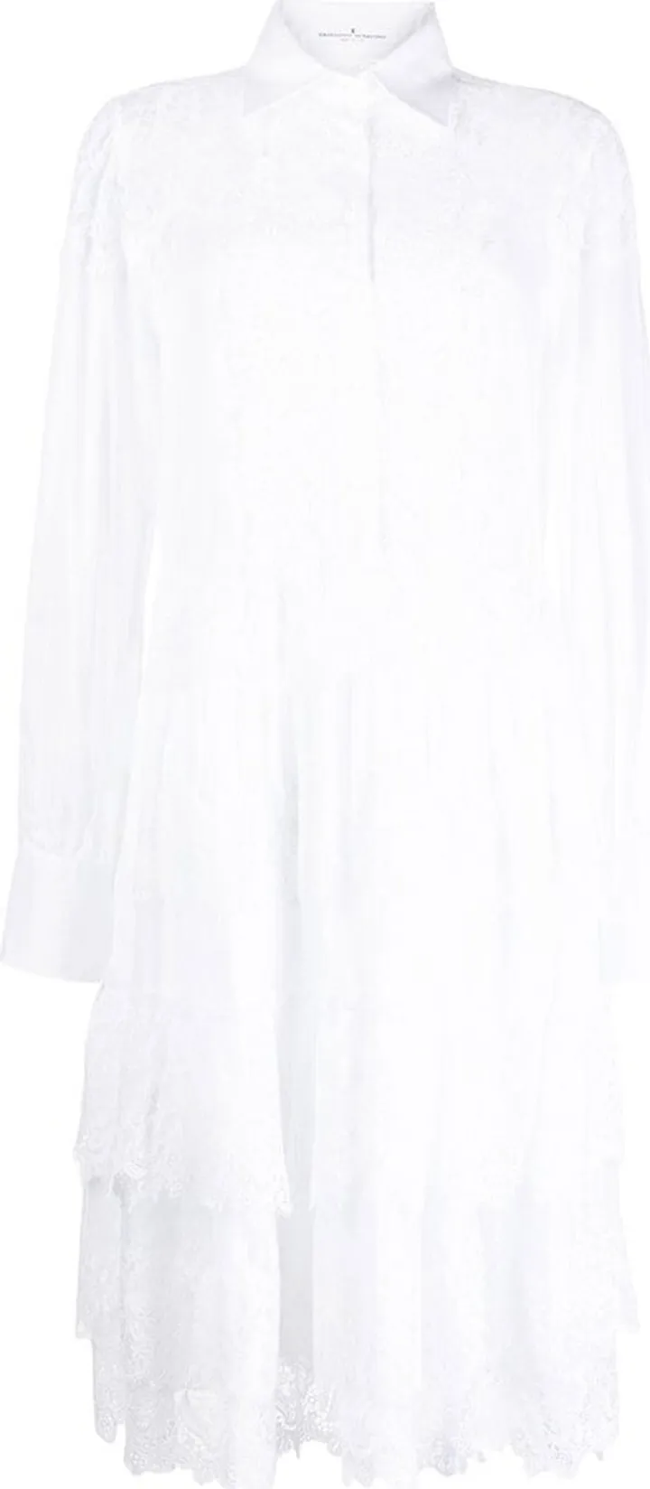 Lace-Detail Shirt Dress
