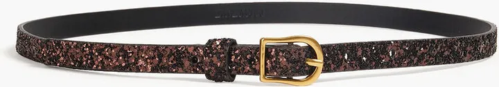 Glittered leather belt