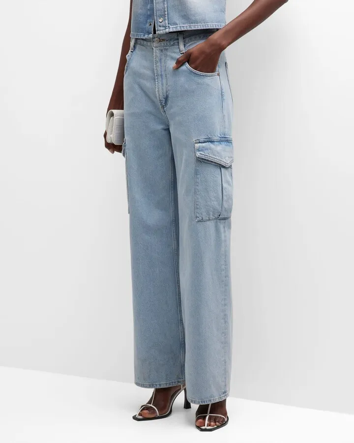 Minka Relaxed Flare Cargo Jeans
