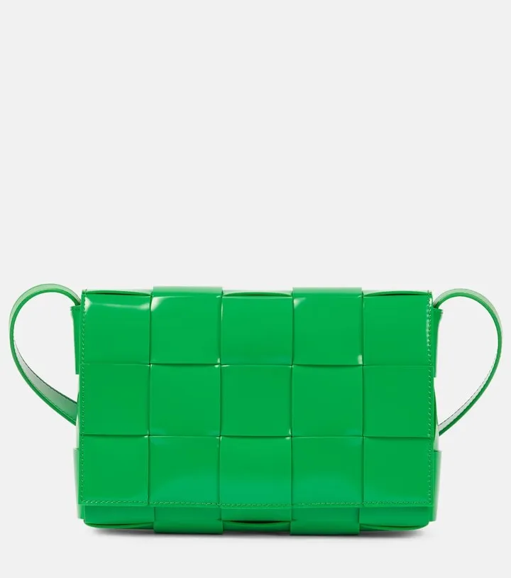 Cassette leather shoulder bag