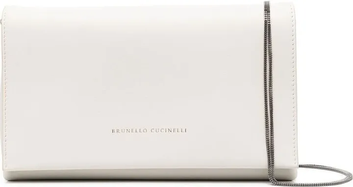 Monili-strap leather shoulder bag