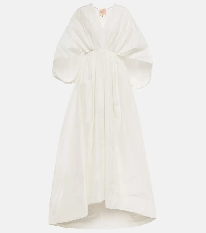 Bridal Tela cotton and silk taffeta gown
