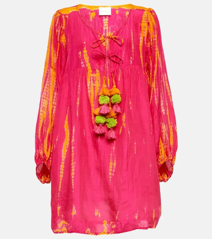 Silk kaftan minidress