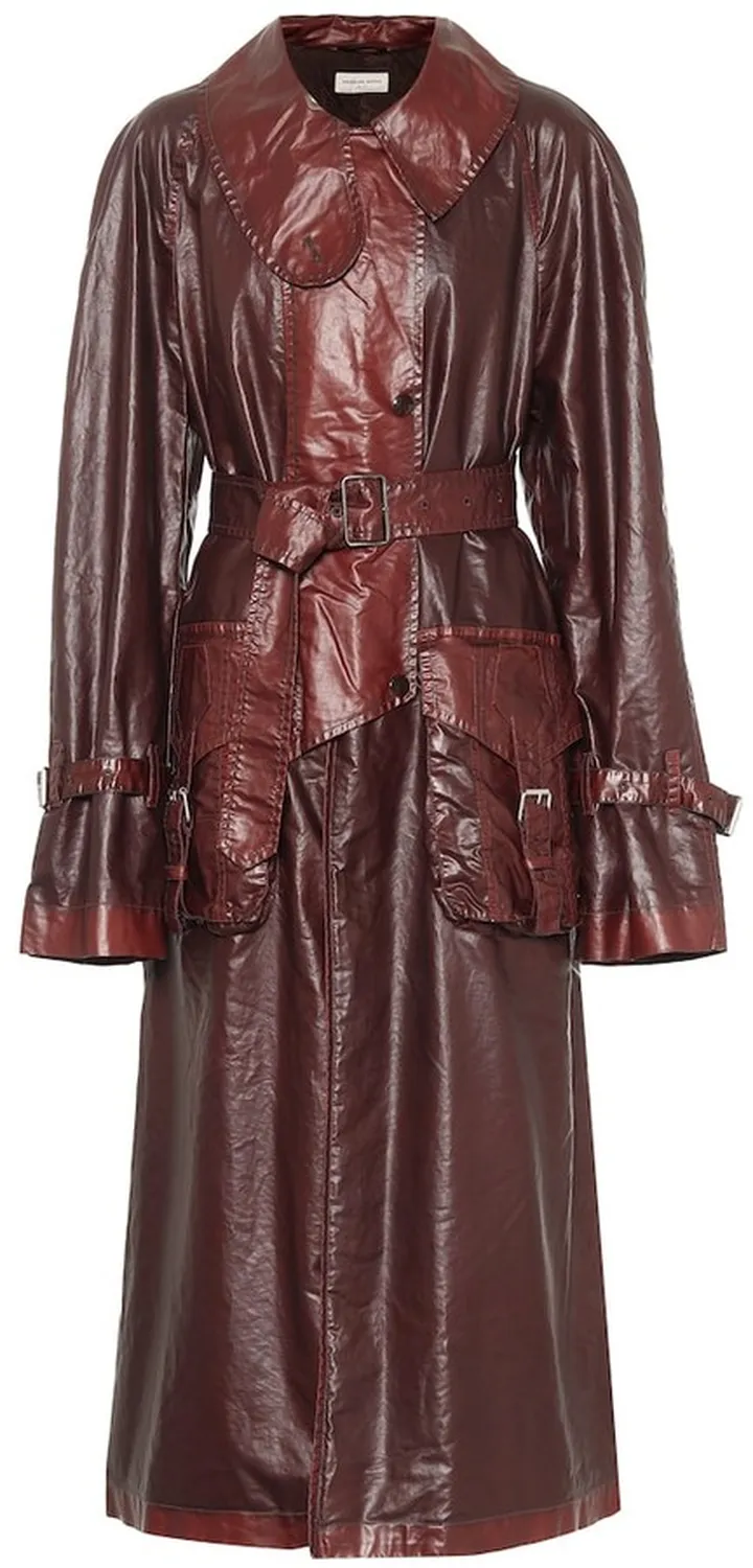 Coated cotton trench coat
