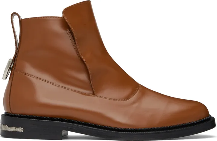 Toga Virilis Brown Concealed Gussets Chelsea Boots