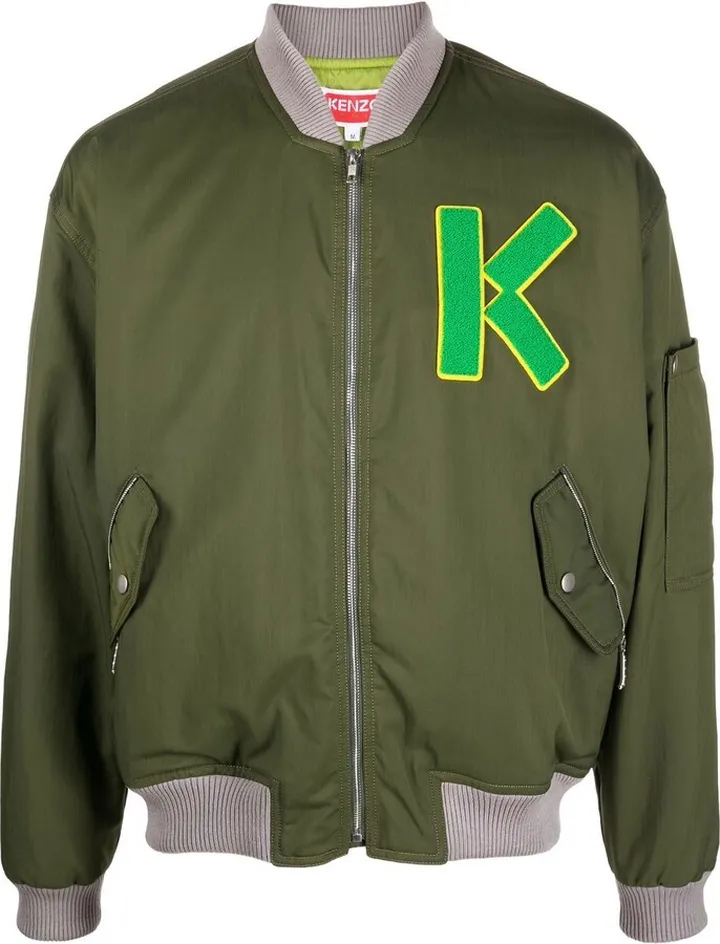 Varsity logo-patch bomber jacket