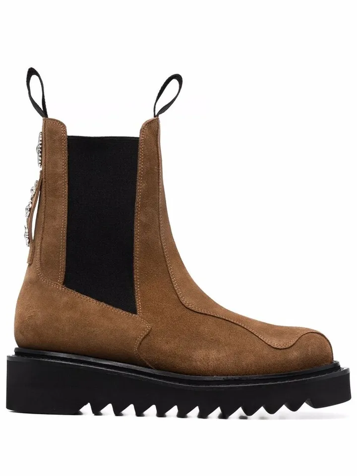 stud-embellished suede Chelsea boots
