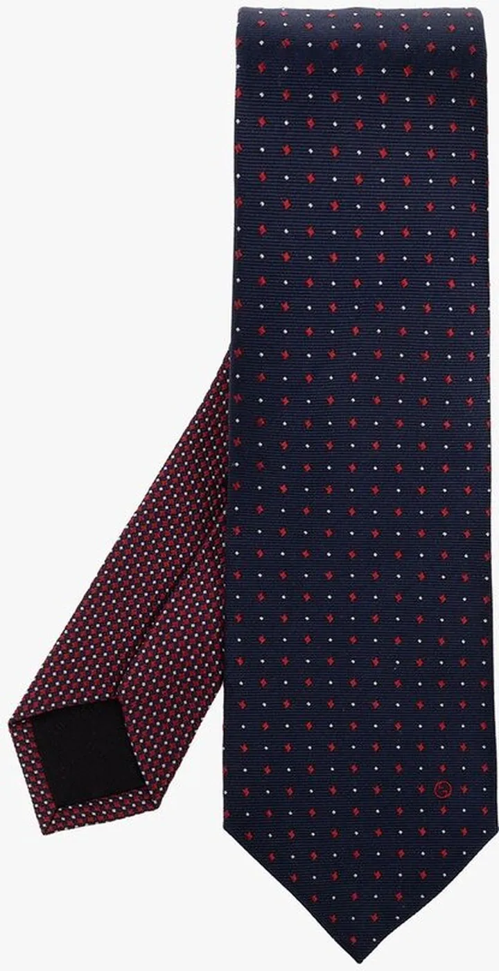 Gucci Embroidered Dot Patterned Tie