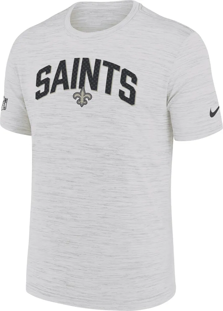 Nike Men's Dri-FIT Velocity Athletic Stack (NFL New Orleans Saints) T-Shirt in White