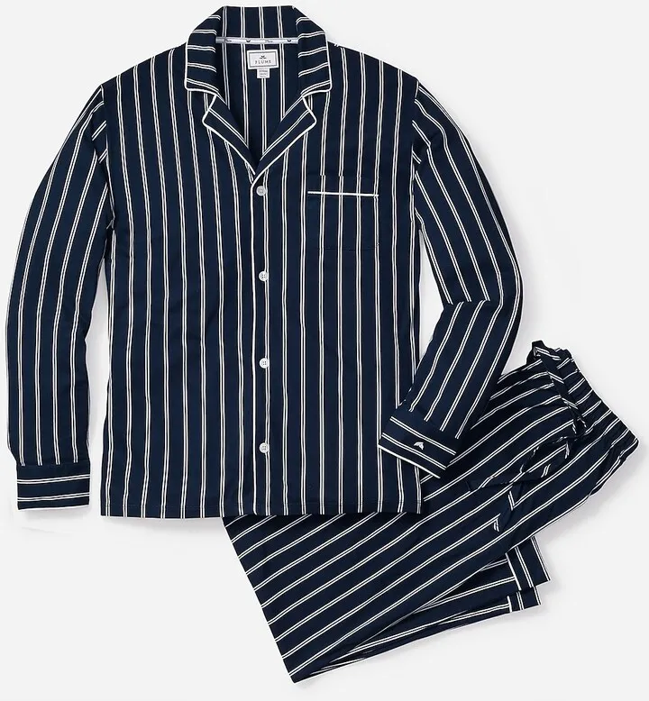 Petite Plume™ men's classic Pima cotton pajama set in pinstripe