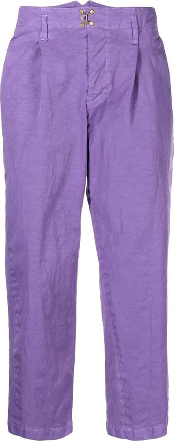 Hook-Fastening Cropped Trousers
