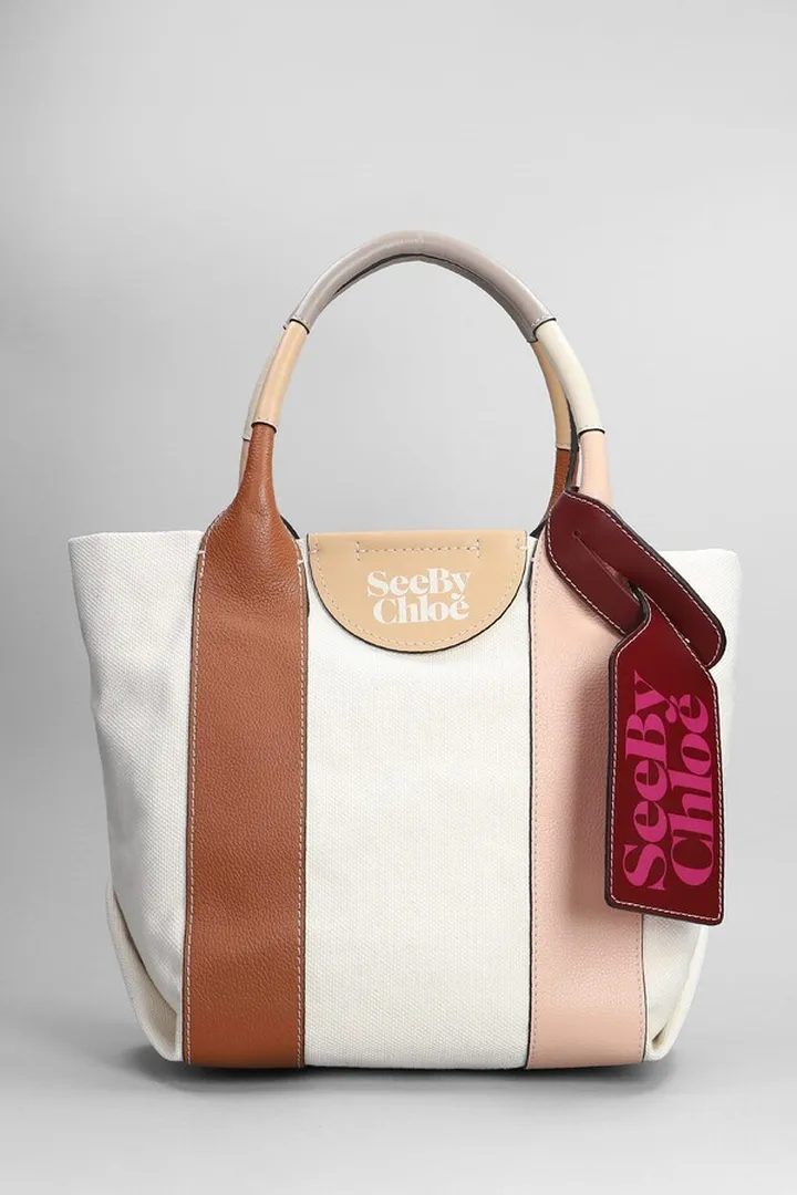 Letizia Tote In White Canvas