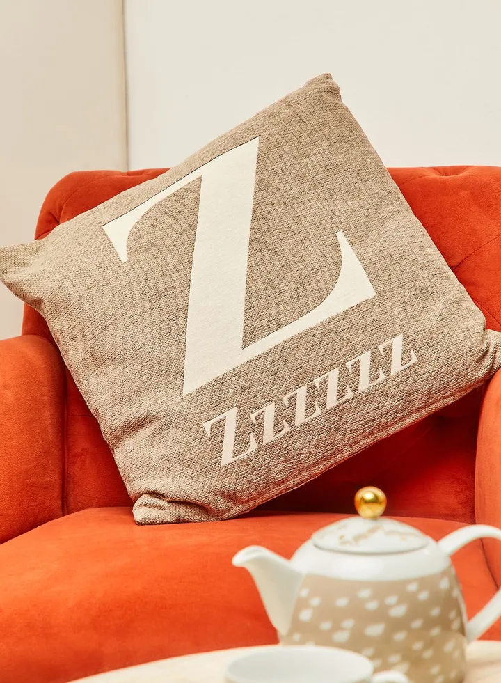 Zzz Prefilled Chenille Jacquard Cushion