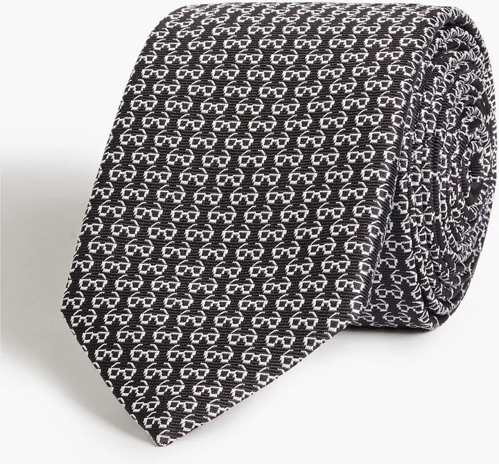 Printed silk tie