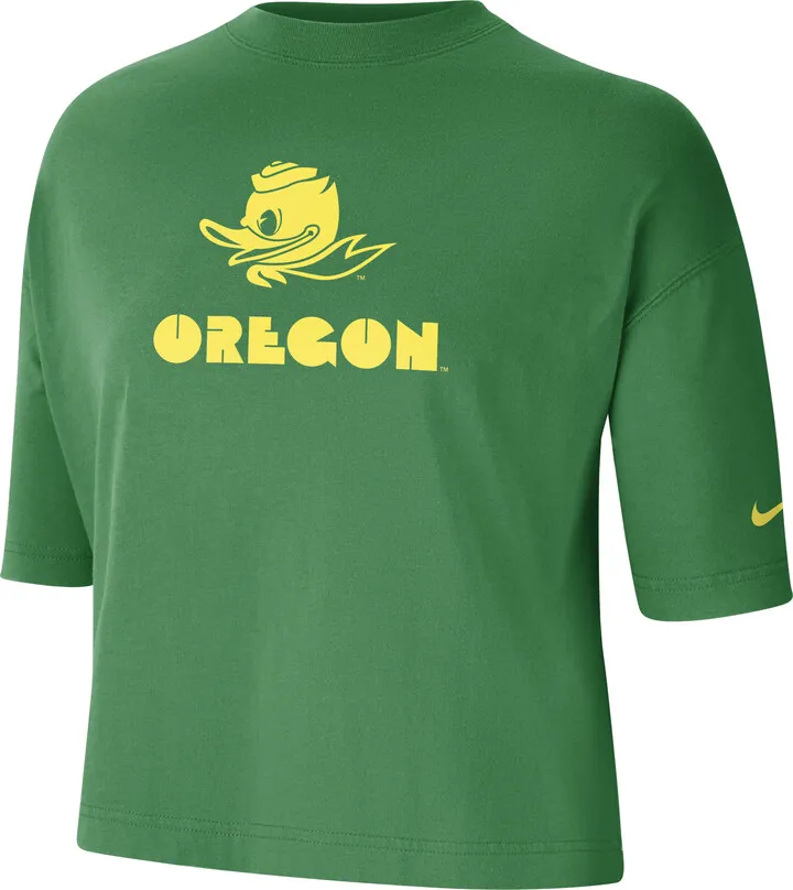 Nike Women's College (Oregon) Cropped T-Shirt in Green